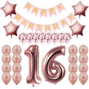 Rose Gold Happy Birthday 16 decor